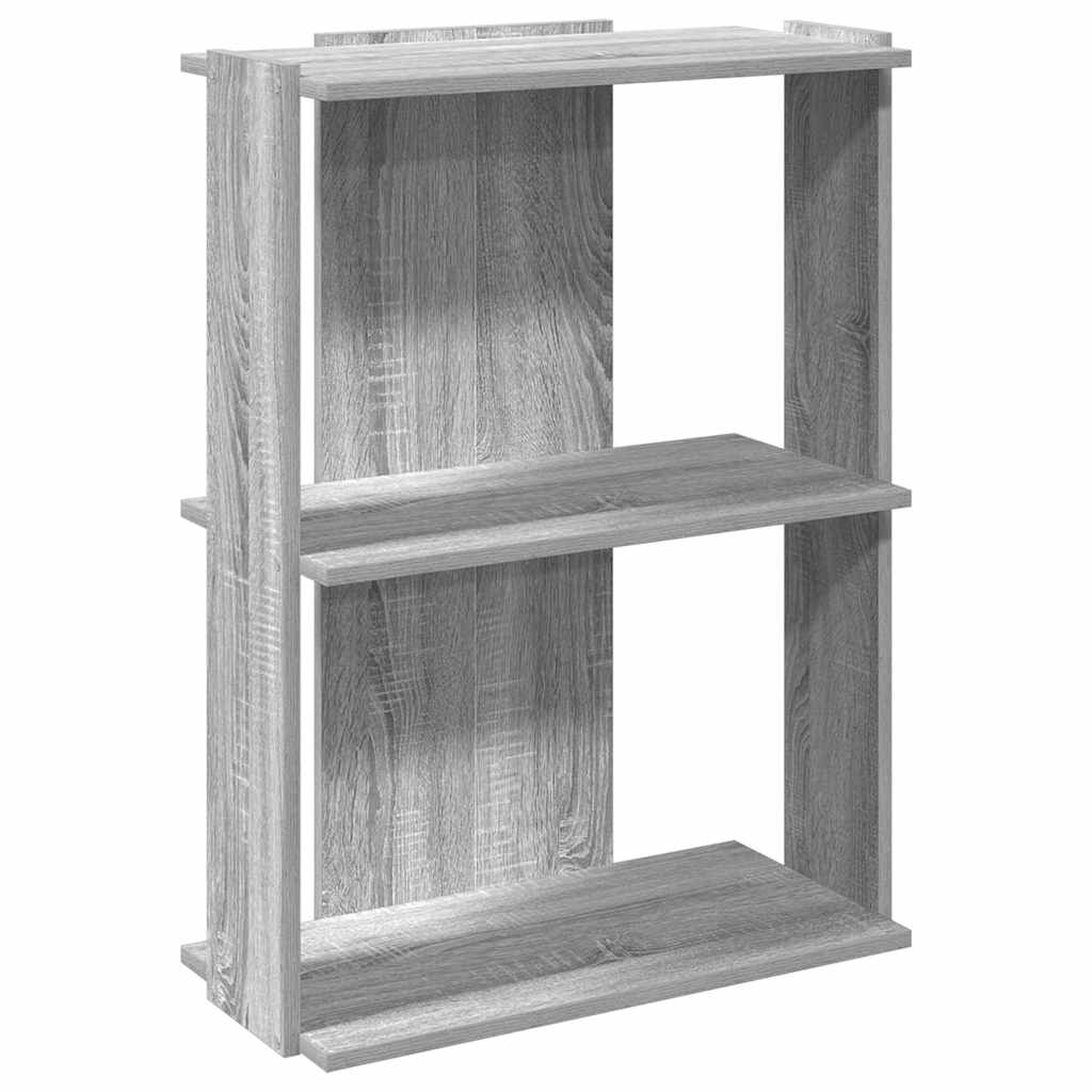 Bibliothèque 3 niveaux sonoma gris 60x30x80cm bois d'ingénierie - XIOS