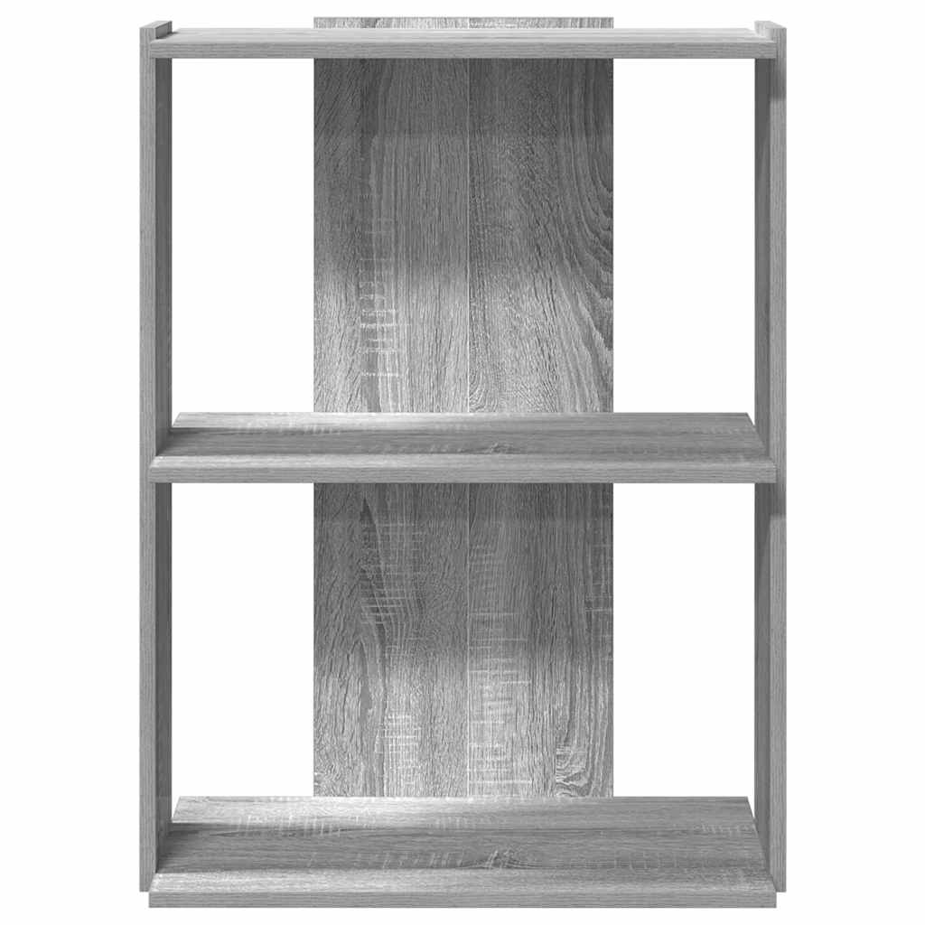 Bibliothèque 3 niveaux sonoma gris 60x30x80cm bois d'ingénierie - XIOS