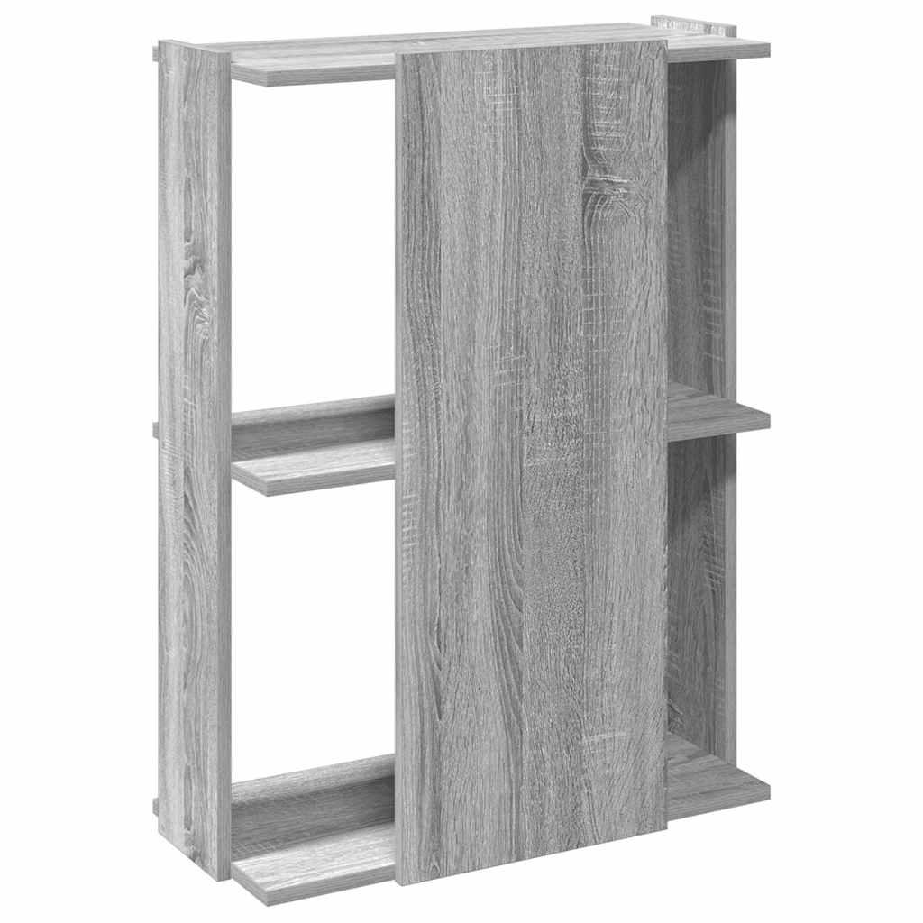 Bibliothèque 3 niveaux sonoma gris 60x30x80cm bois d'ingénierie - XIOS