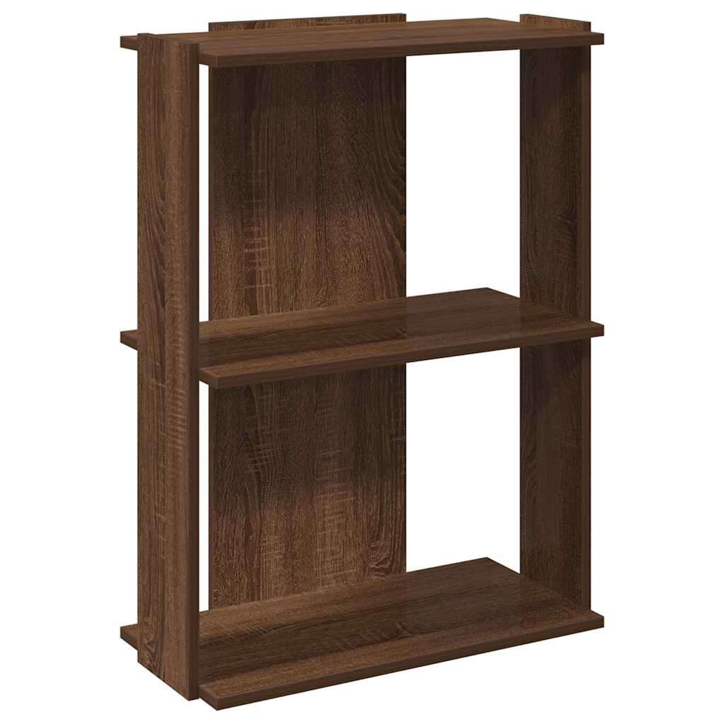Bibliothèque 3 niveaux chêne brun 60x30x80 cm bois d'ingénierie - XIOS