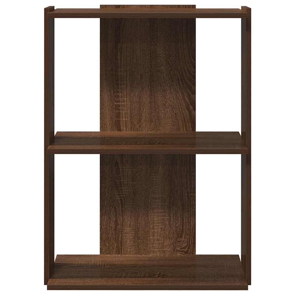 Bibliothèque 3 niveaux chêne brun 60x30x80 cm bois d'ingénierie - XIOS