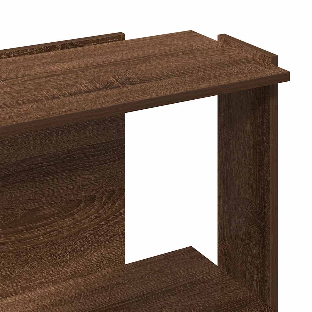 Bibliothèque 3 niveaux chêne brun 60x30x80 cm bois d'ingénierie - XIOS