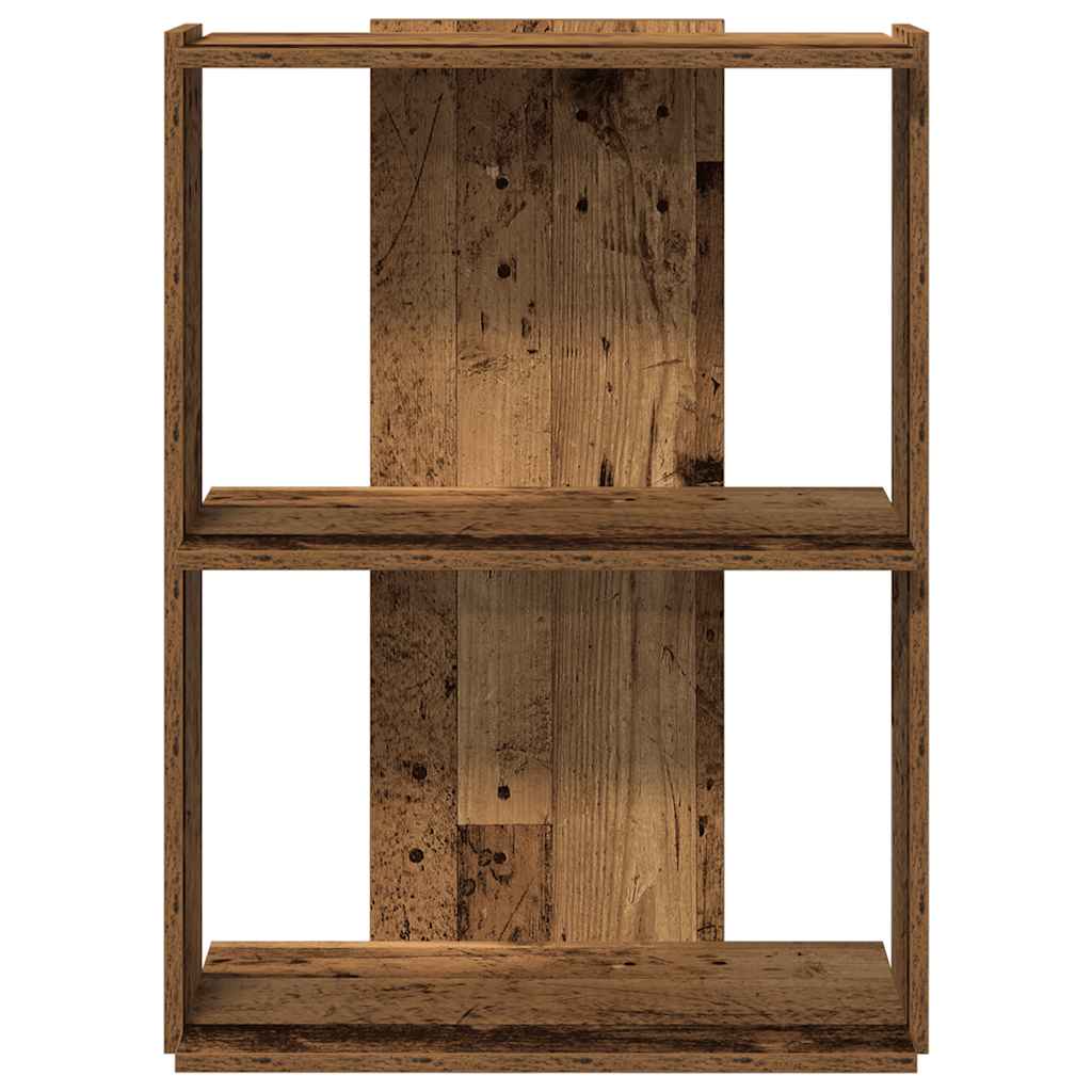 Bibliothèque à 3 niveaux vieux bois 60x30x80 cm bois ingénierie - XIOS