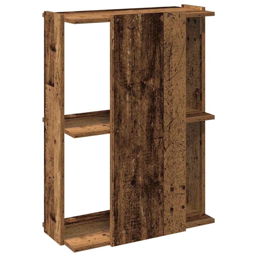 Bibliothèque à 3 niveaux vieux bois 60x30x80 cm bois ingénierie - XIOS