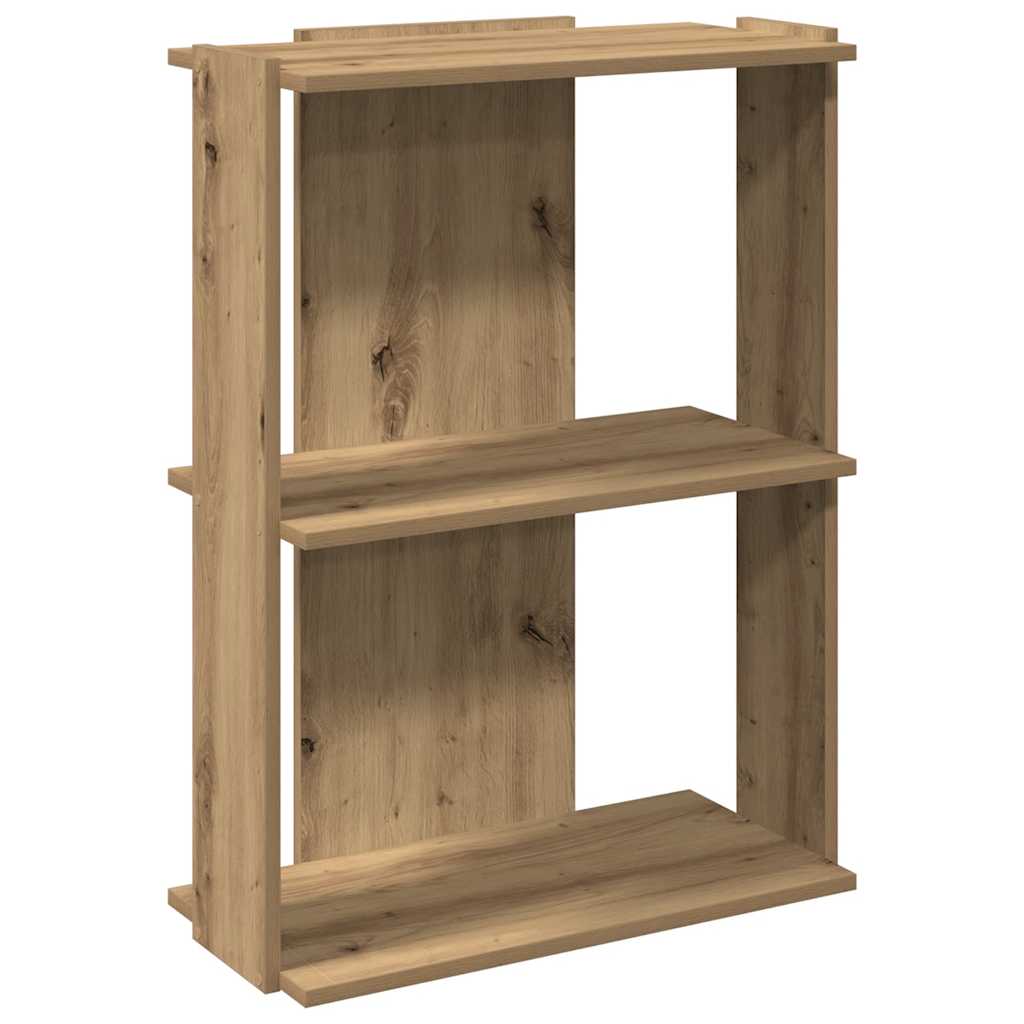 Bibliothèque à 3 niveaux chêne artisanal 60x30x80 cm - XIOS