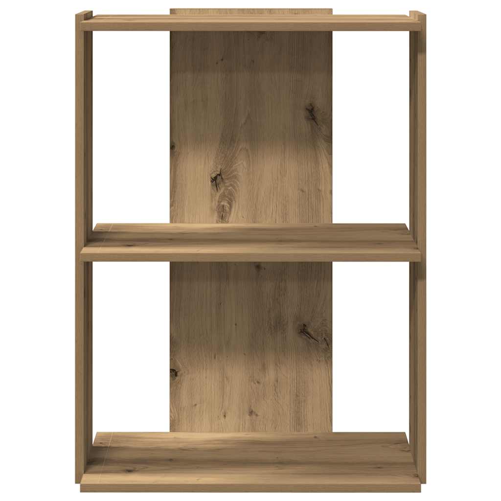 Bibliothèque à 3 niveaux chêne artisanal 60x30x80 cm - XIOS
