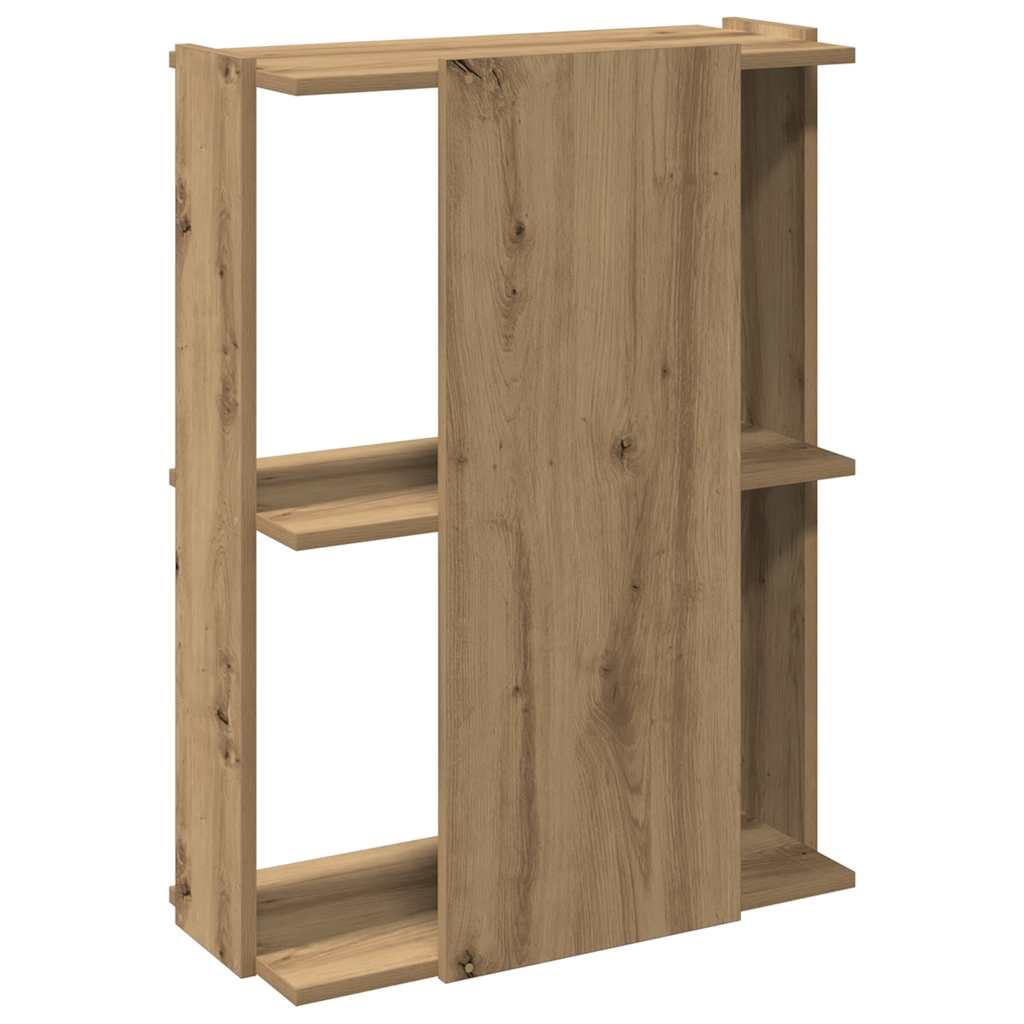 Bibliothèque à 3 niveaux chêne artisanal 60x30x80 cm - XIOS