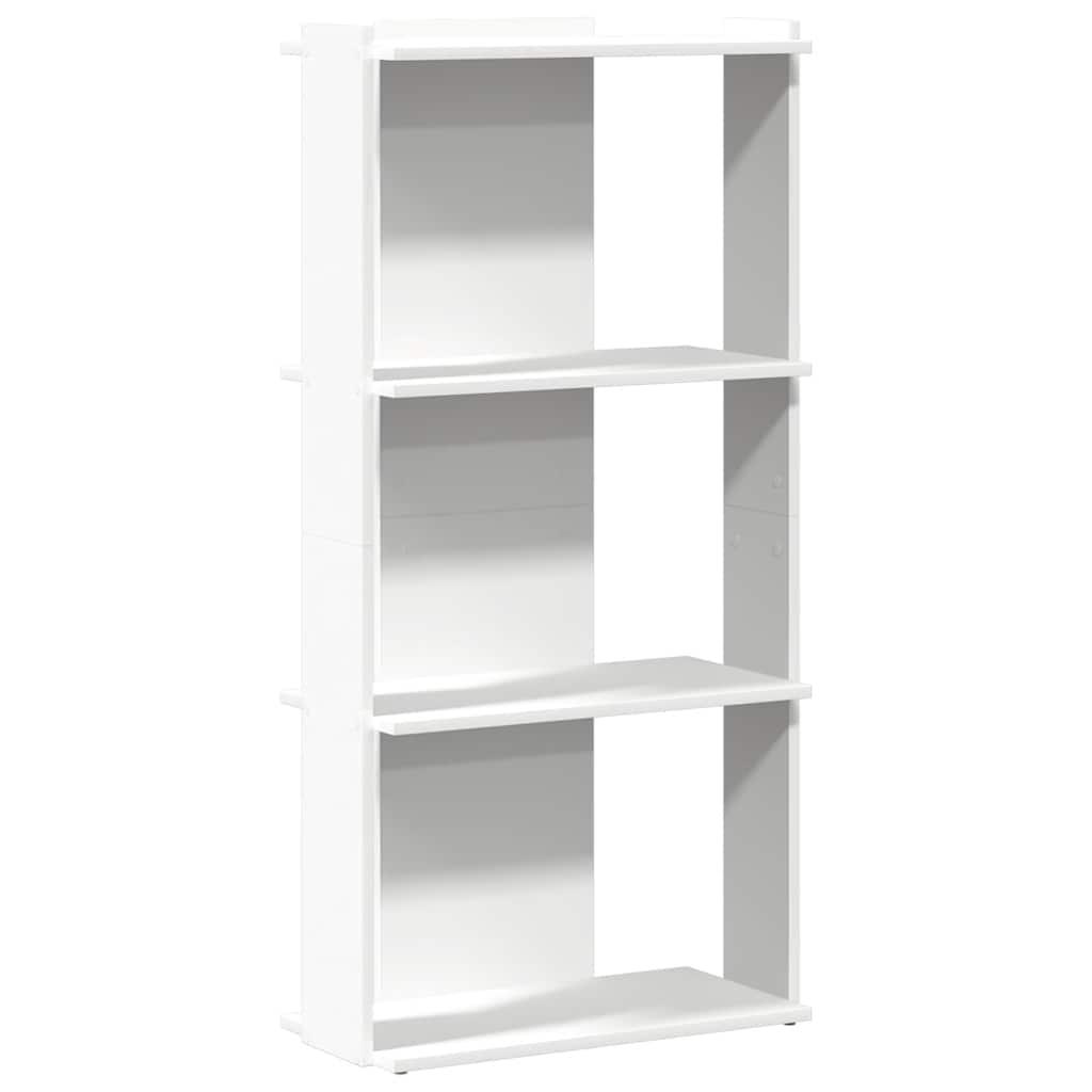 Bibliothèque à 3 niveaux blanc 60x30x120 cm bois d'ingénierie - XIOS