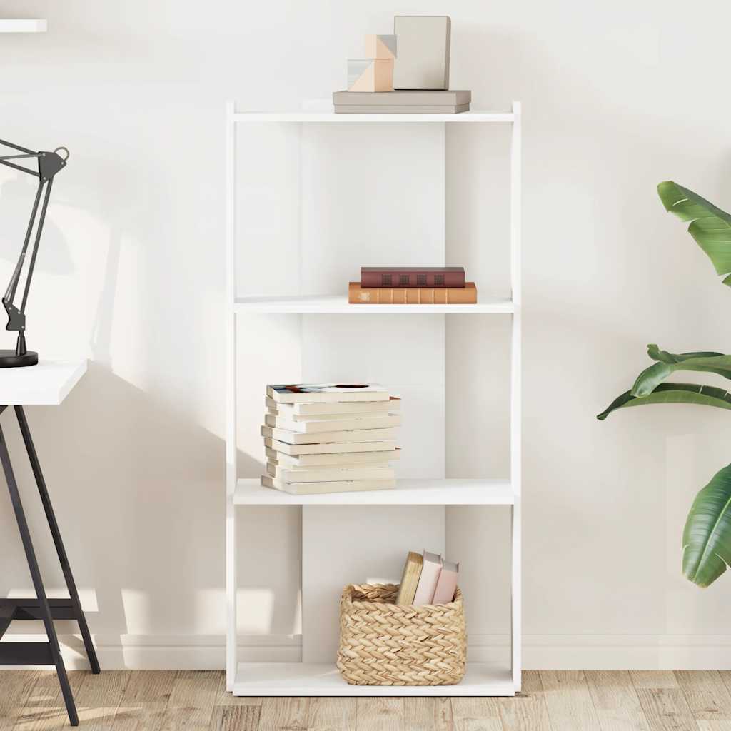 Bibliothèque à 3 niveaux blanc 60x30x120 cm bois d'ingénierie - XIOS