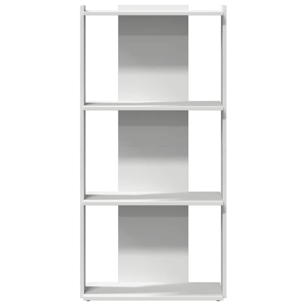 Bibliothèque à 3 niveaux blanc 60x30x120 cm bois d'ingénierie - XIOS
