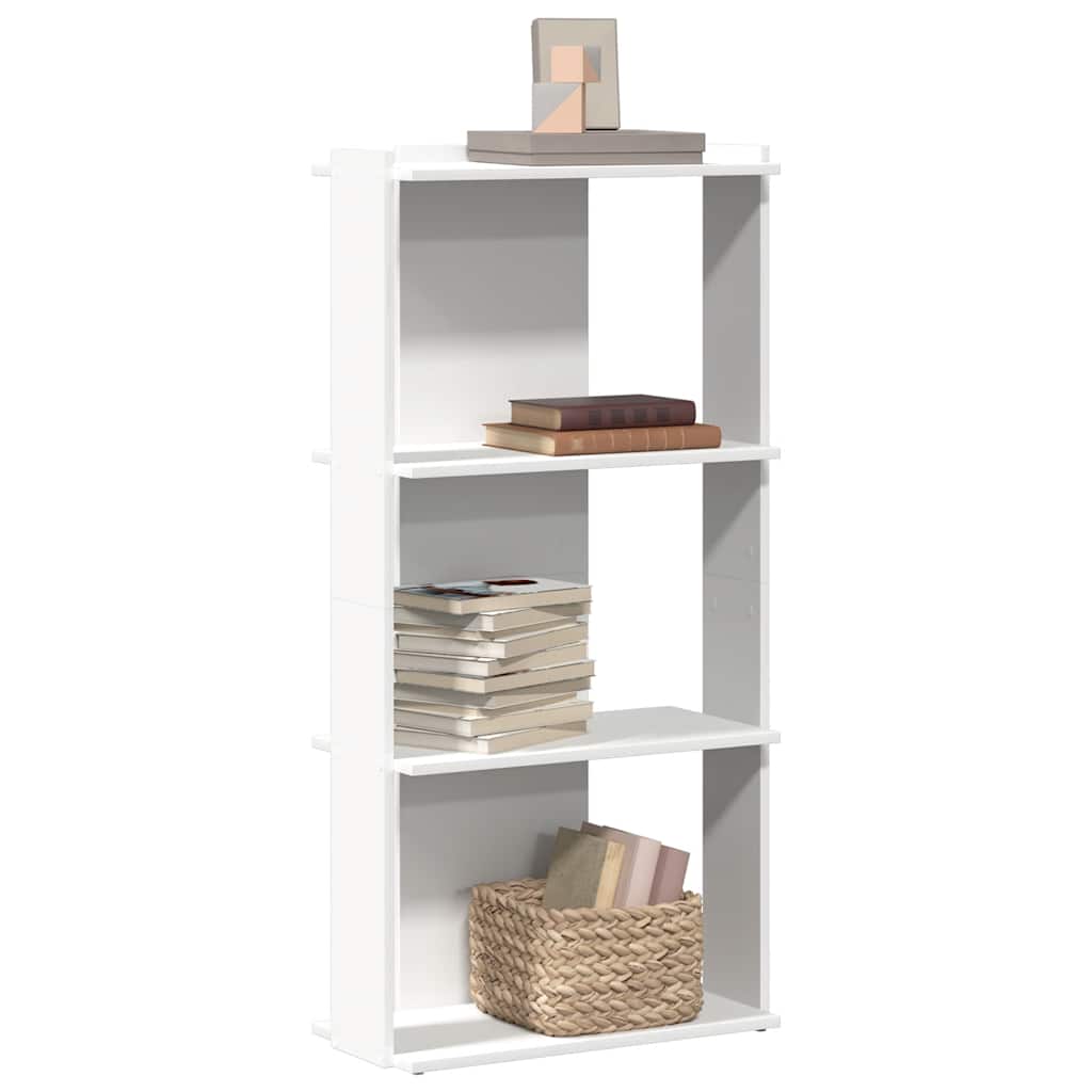 Bibliothèque à 3 niveaux blanc 60x30x120 cm bois d'ingénierie - XIOS