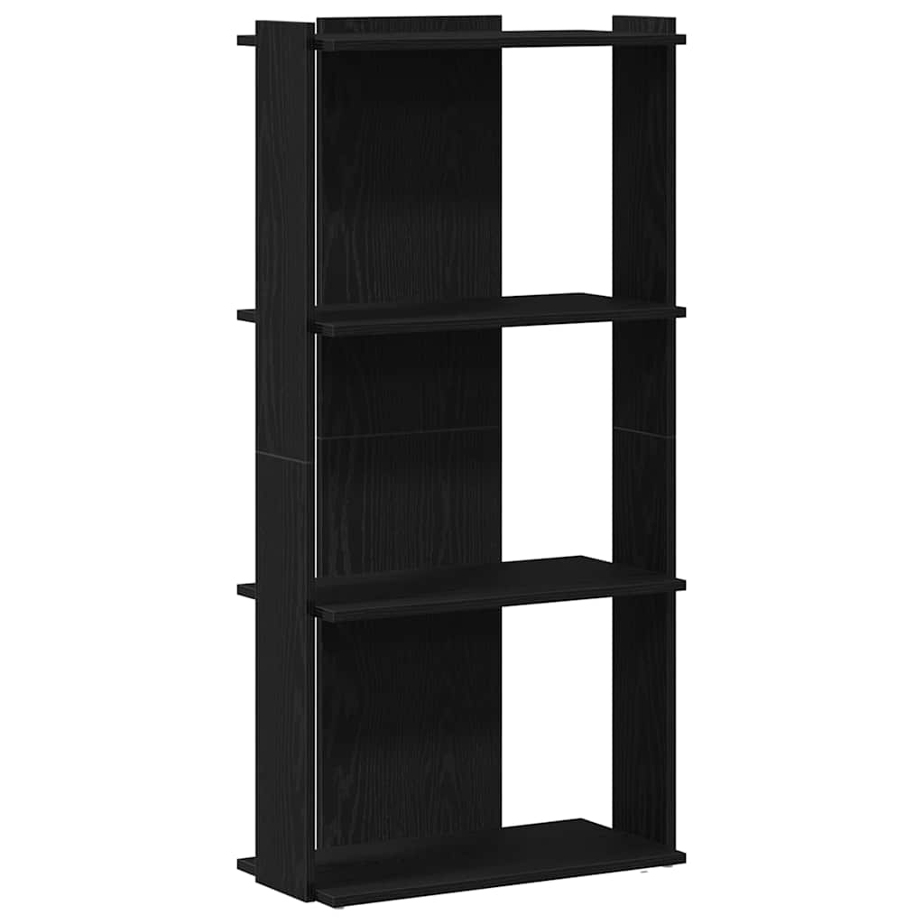 Bibliothèque à 3 niveaux noir 60x30x120 cm bois d'ingénierie - XIOS