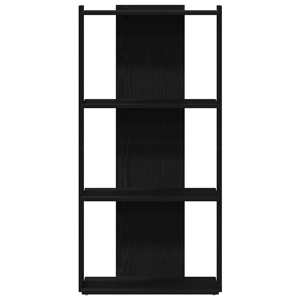 Bibliothèque à 3 niveaux noir 60x30x120 cm bois d'ingénierie - XIOS