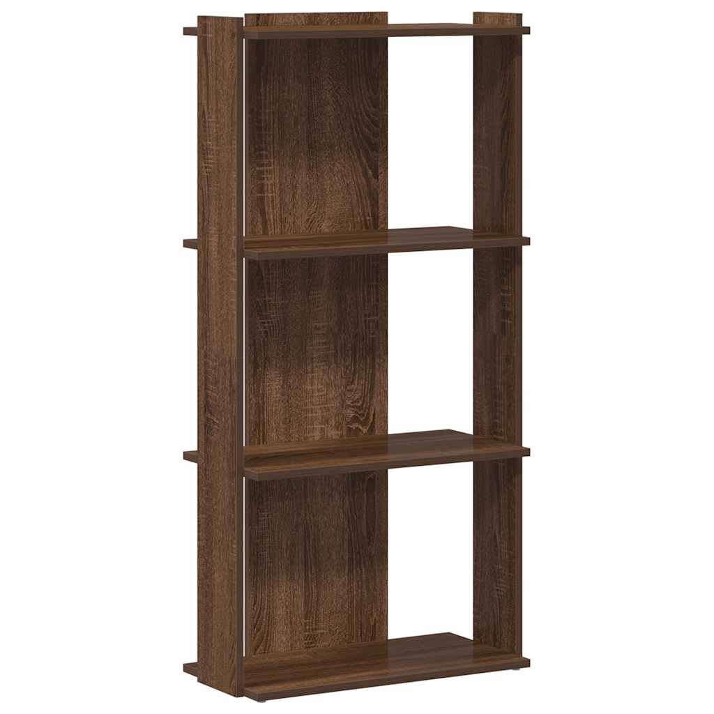 Bibliothèque 3 niveaux chêne marron 60x30x120cm bois ingénierie - XIOS