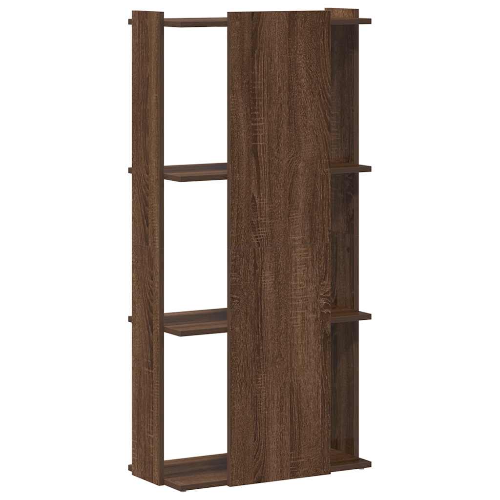 Bibliothèque 3 niveaux chêne marron 60x30x120cm bois ingénierie - XIOS