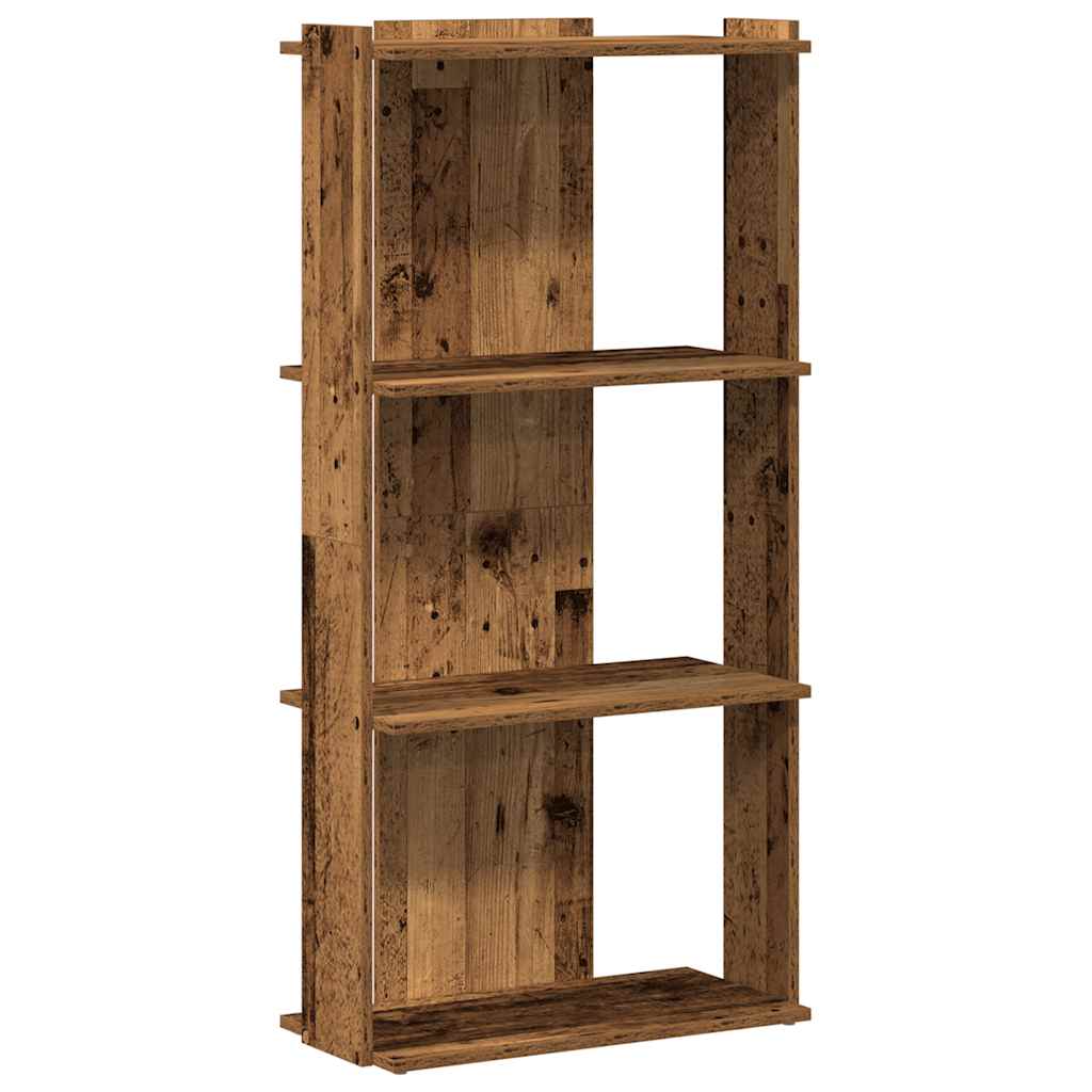 Bibliothèque à 3 niveaux vieux bois 60x30x120cm bois ingénierie - XIOS