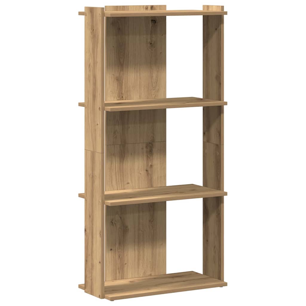 Bibliothèque à 3 niveaux chêne artisanal 60x30x120 cm - XIOS