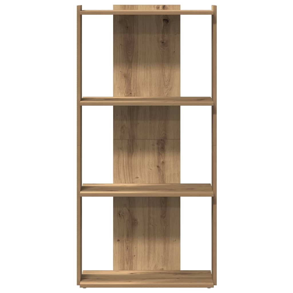Bibliothèque à 3 niveaux chêne artisanal 60x30x120 cm - XIOS