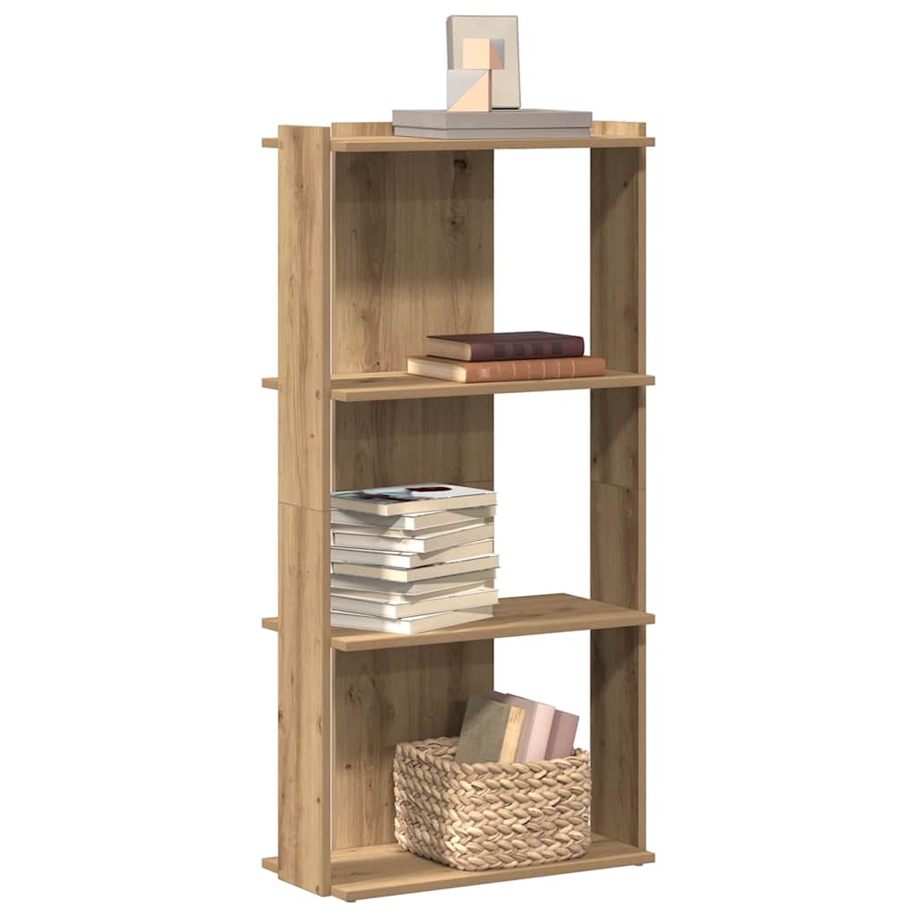 Bibliothèque à 3 niveaux chêne artisanal 60x30x120 cm - XIOS