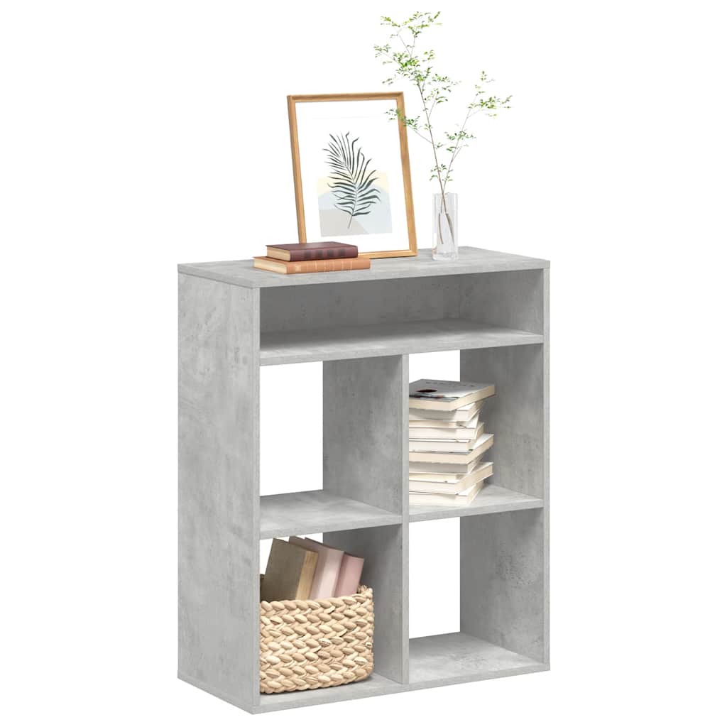 Bibliothèque gris béton 66x31x80 cm bois d’ingénierie - XIOS