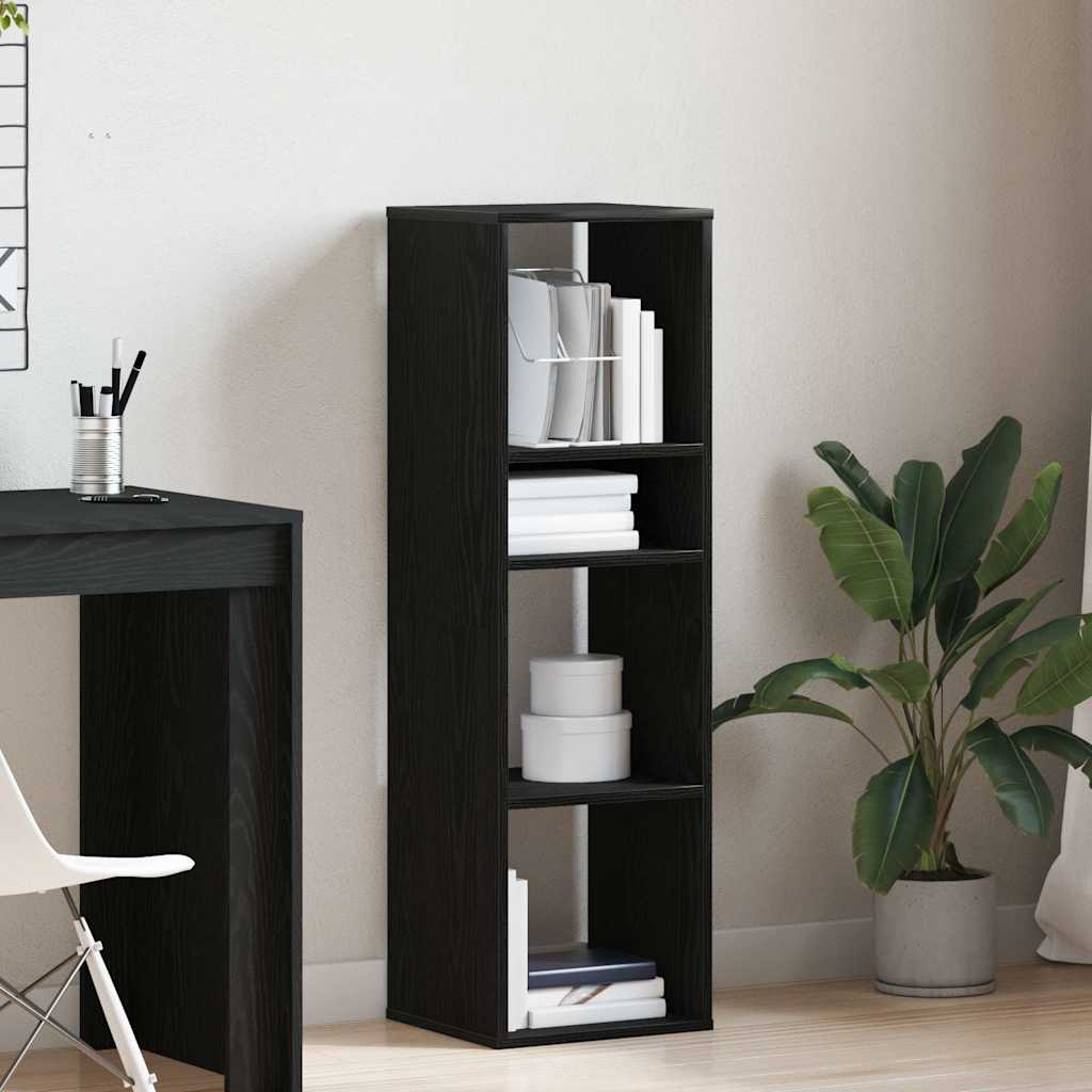 Bibliothèque noir 34x31x112 cm bois d'ingénierie - XIOS