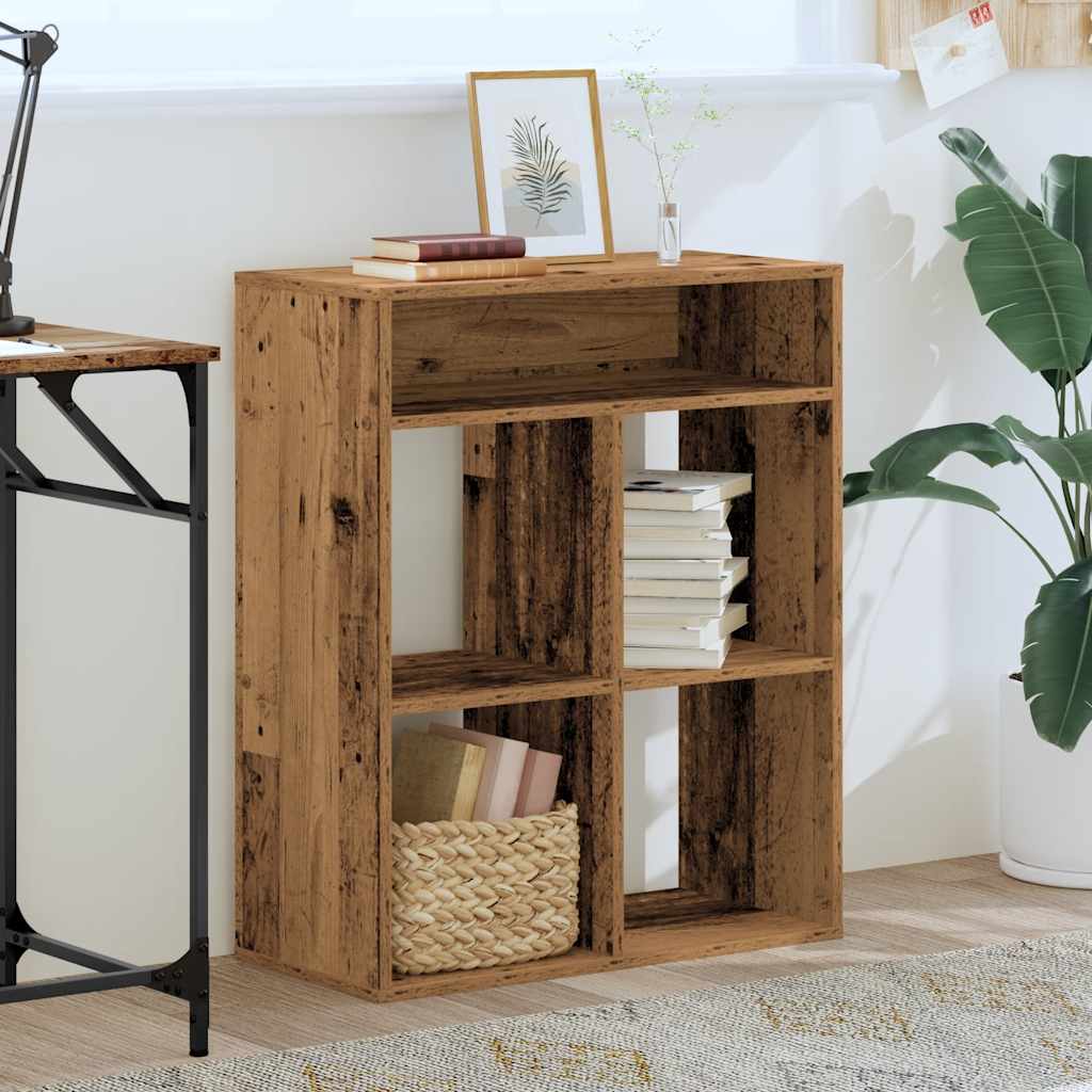 Bibliothèque vieux bois 66x31x80 cm bois d'ingénierie - XIOS