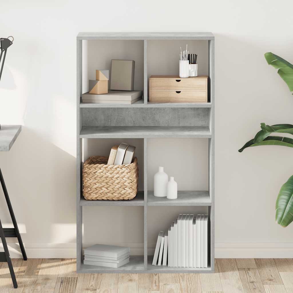 Bibliothèque gris béton 66x31x112 cm bois d'ingénierie - XIOS