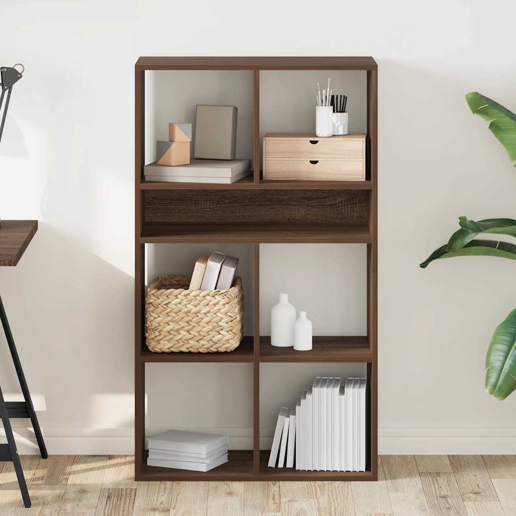 Bibliothèque chêne marron 66x31x112 cm bois d'ingénierie - XIOS