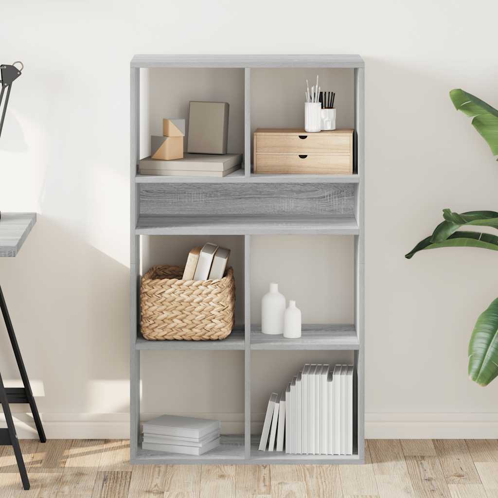 Bibliothèque sonoma gris 66x31x112 cm bois d'ingénierie - XIOS