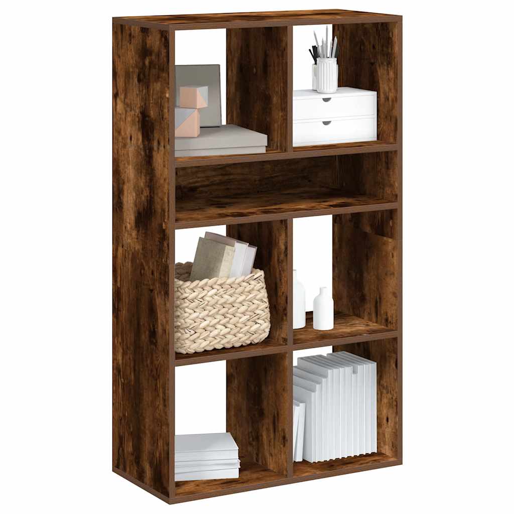 Bibliothèque chêne fumé 66x31x112 cm bois d'ingénierie - XIOS