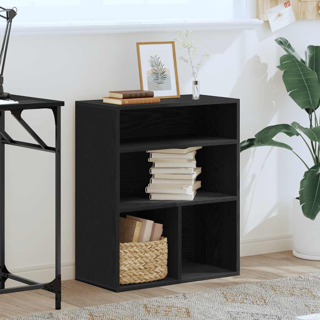 Bibliothèque noir 60x30x71,5 cm bois d'ingénierie - XIOS