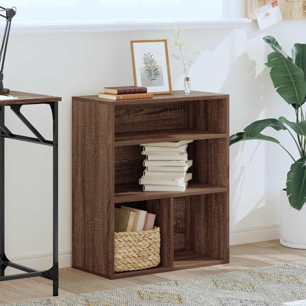 Bibliothèque chêne marron 60x30x71,5 cm bois d'ingénierie - XIOS