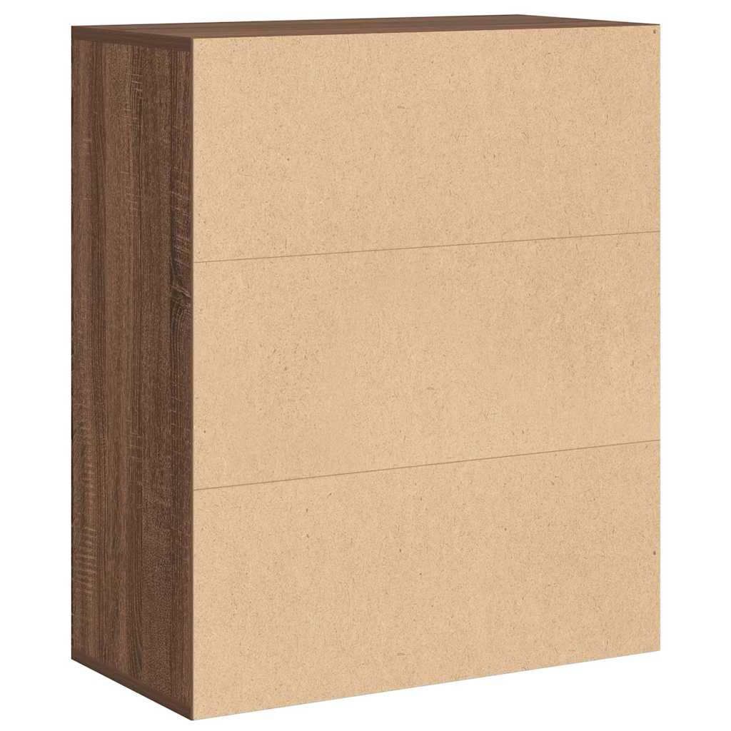 Bibliothèque chêne marron 60x30x71,5 cm bois d'ingénierie - XIOS