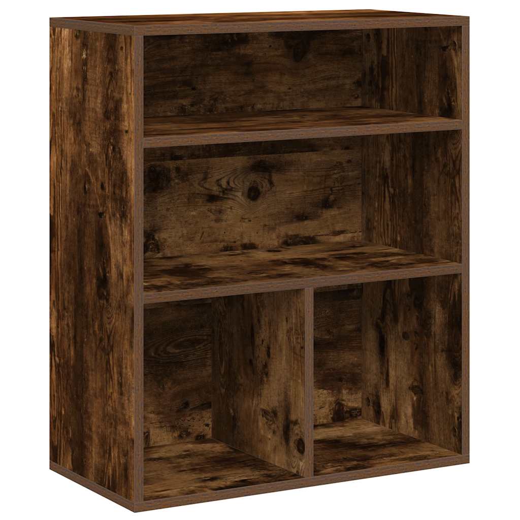Bibliothèque chêne fumé 60x30x71,5 cm bois d'ingénierie - XIOS