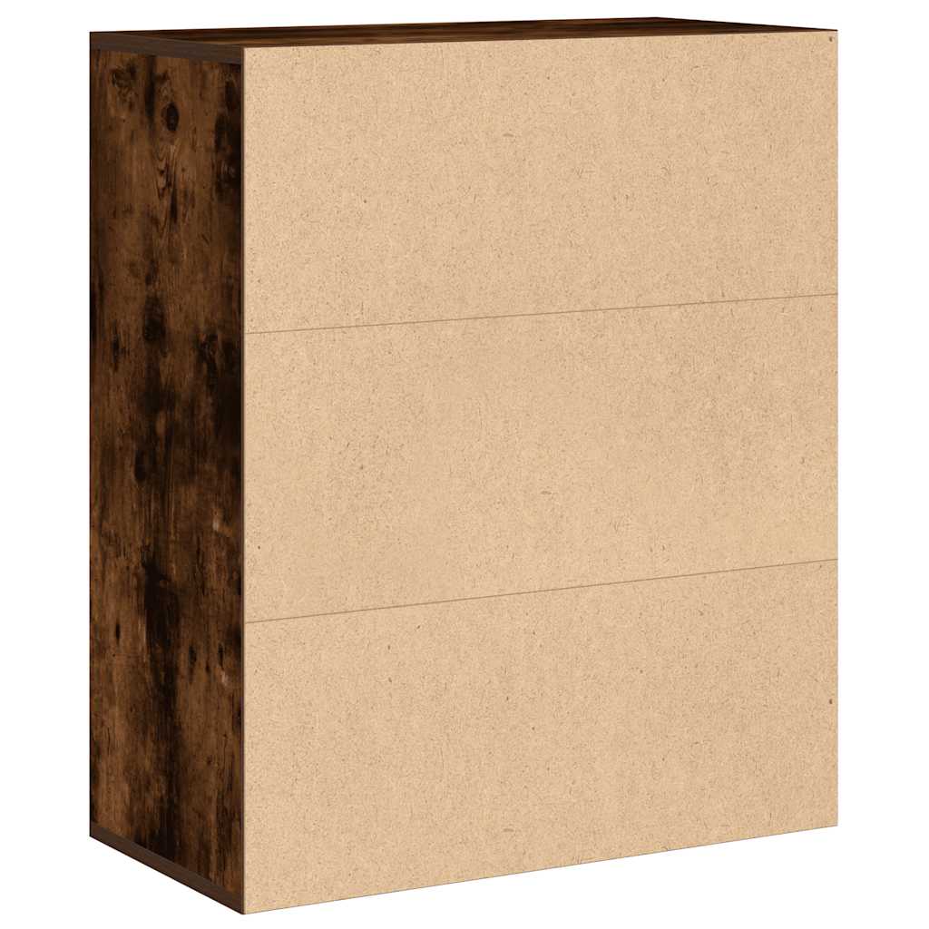 Bibliothèque chêne fumé 60x30x71,5 cm bois d'ingénierie - XIOS