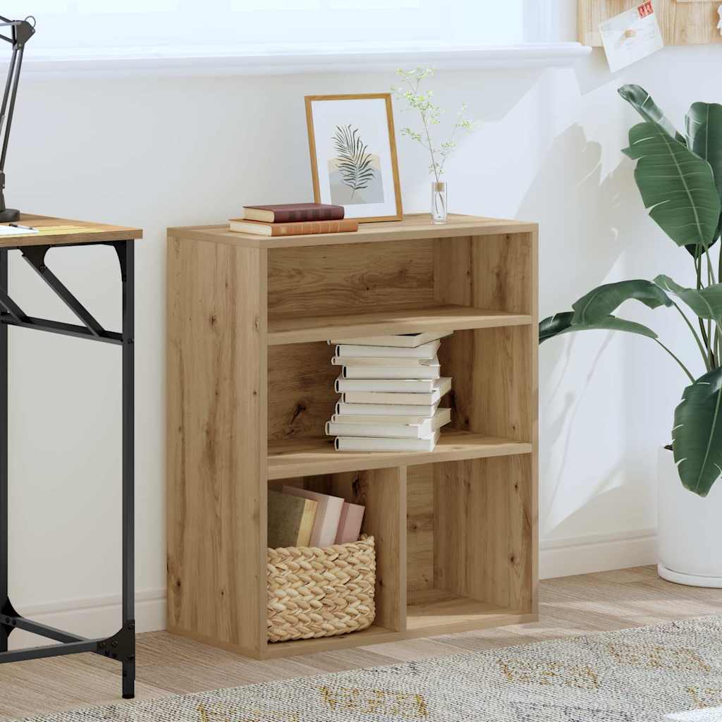 Bibliothèque chêne artisanal 60x30x71,5 cm bois d'ingénierie - XIOS