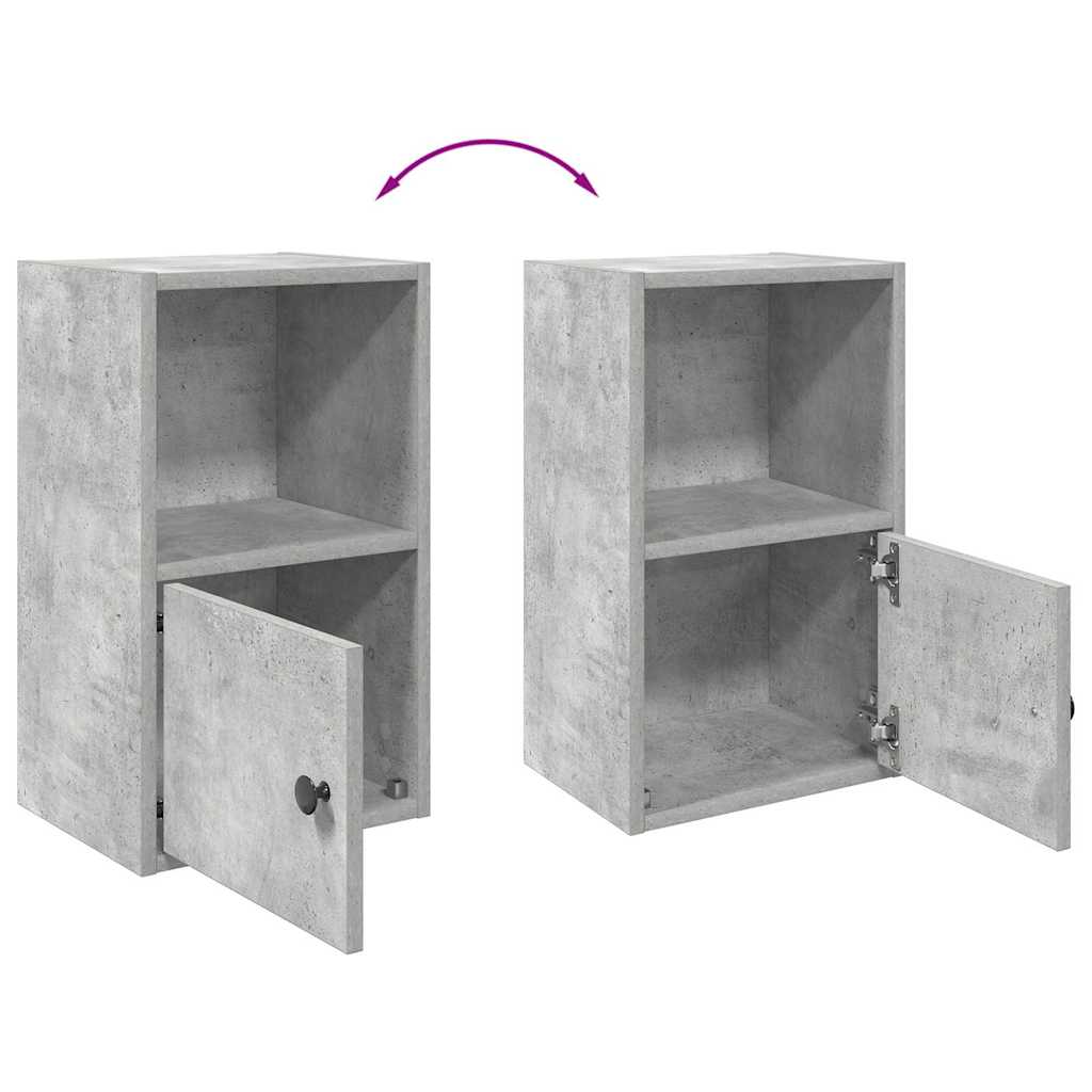 Bibliothèque gris béton 31x24x52 cm bois d'ingénierie - XIOS