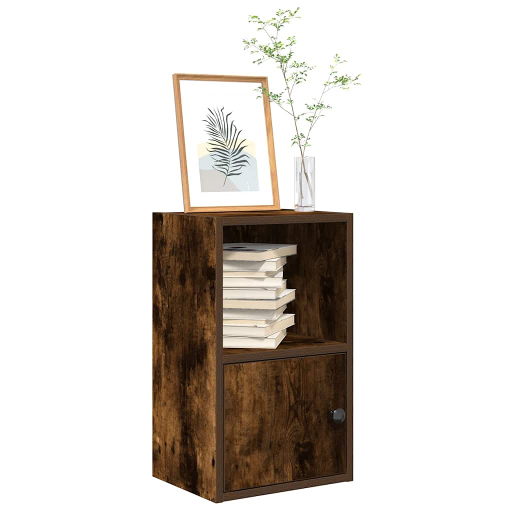 Bibliothèque chêne fumé 31x24x52 cm bois d'ingénierie - XIOS