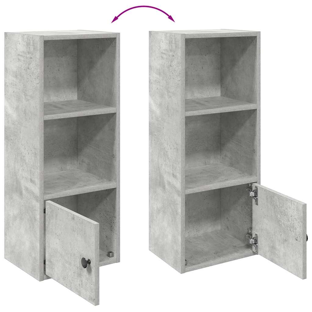 Bibliothèque gris béton 31x24x77 cm bois d'ingénierie - XIOS