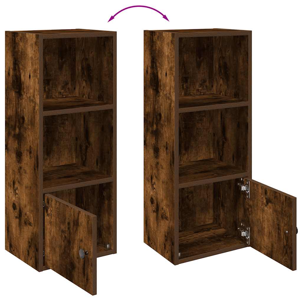 Bibliothèque chêne fumé 31x24x77 cm bois d'ingénierie - XIOS