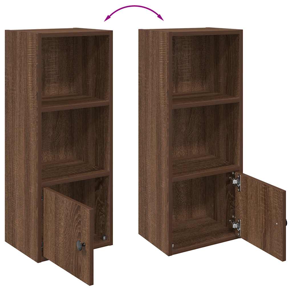 Bibliothèque chêne marron 31x24x77 cm bois d'ingénierie - XIOS