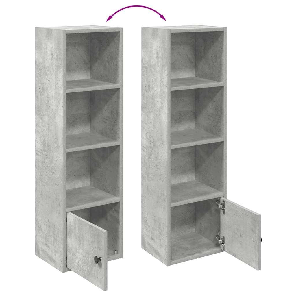 Bibliothèque gris béton 31x24x102 cm bois d'ingénierie - XIOS