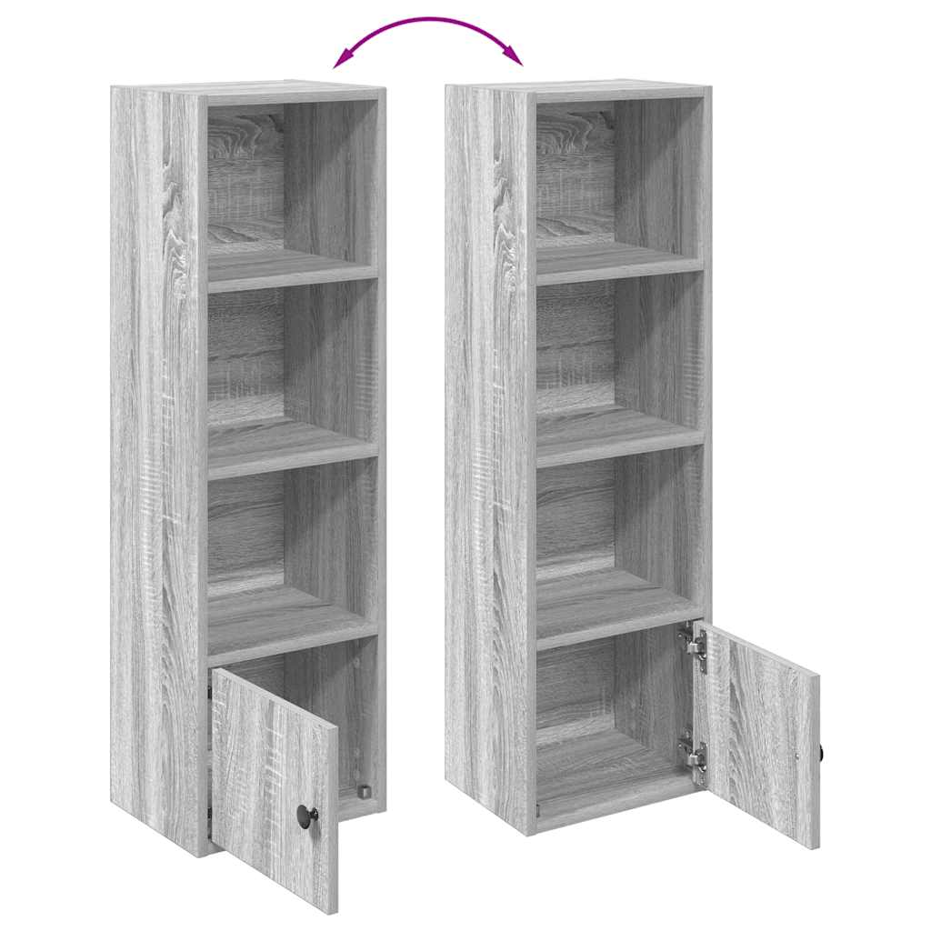 Bibliothèque sonoma gris 31x24x102 cm bois d'ingénierie - XIOS