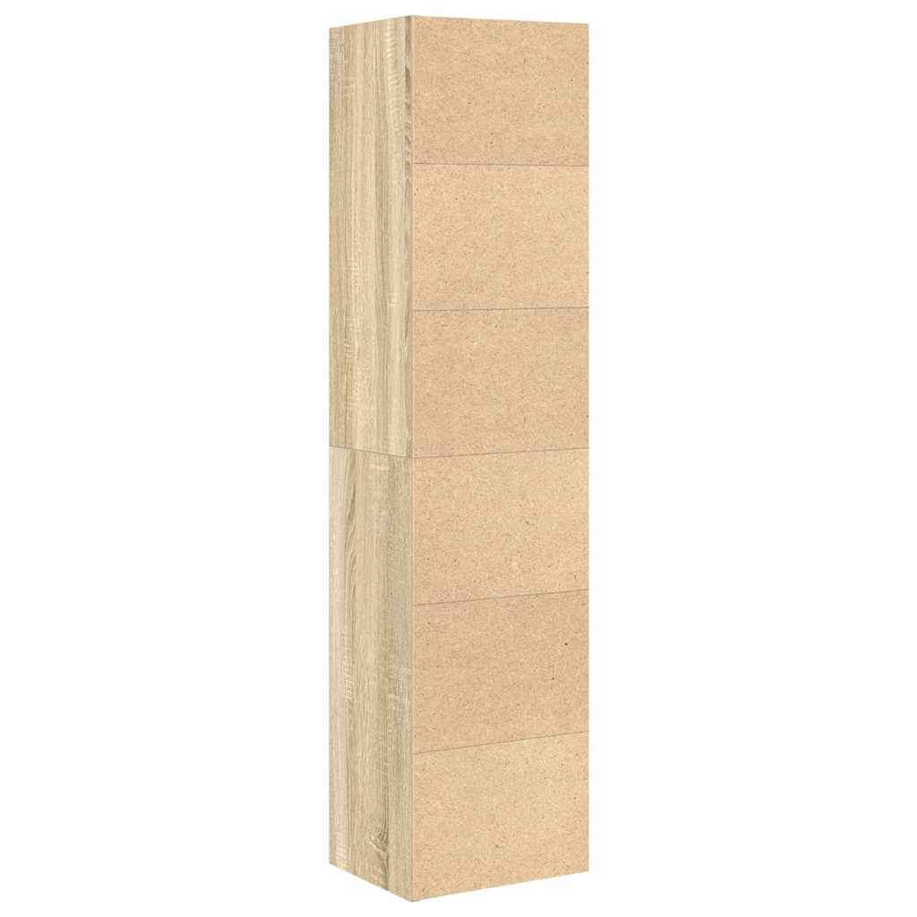 Bibliothèque chêne fumé 31x24x127 cm bois d'ingénierie - XIOS