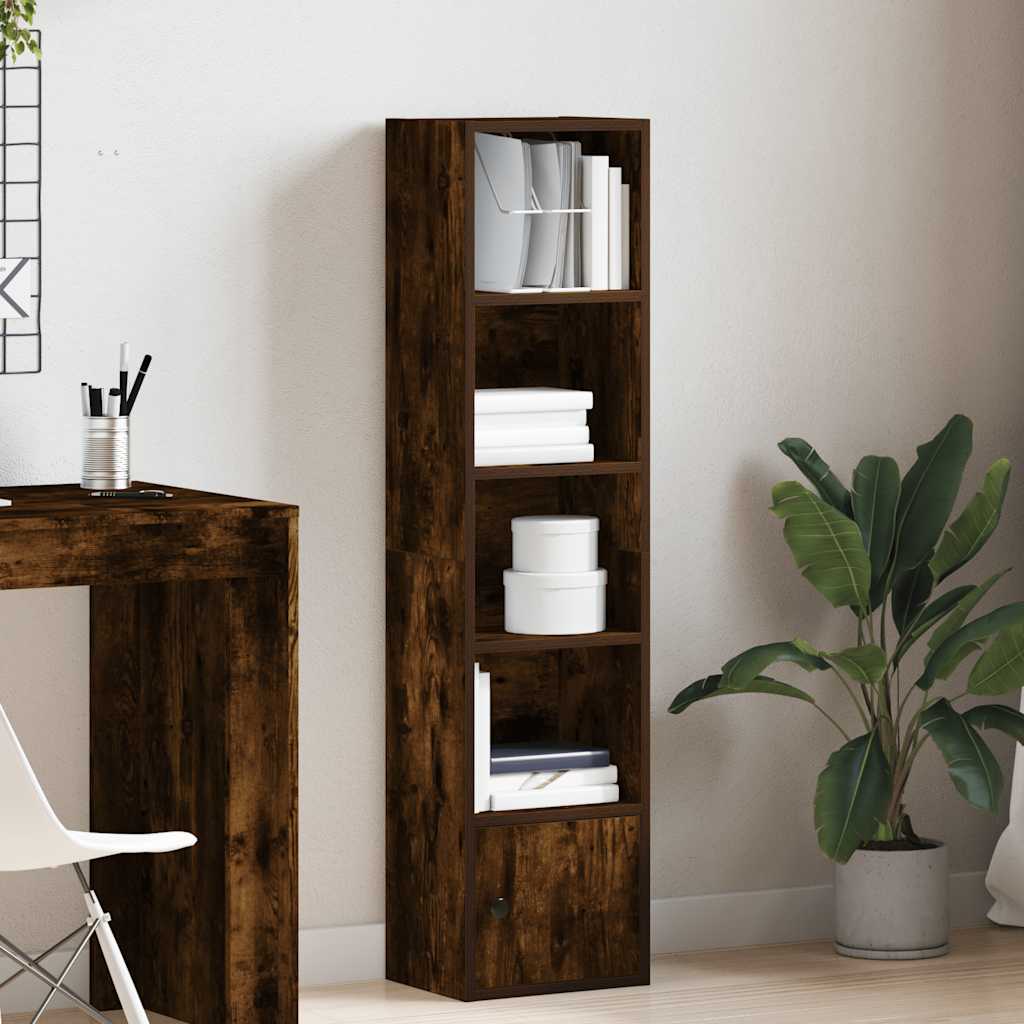 Bibliothèque chêne fumé 31x24x127 cm bois d'ingénierie - XIOS