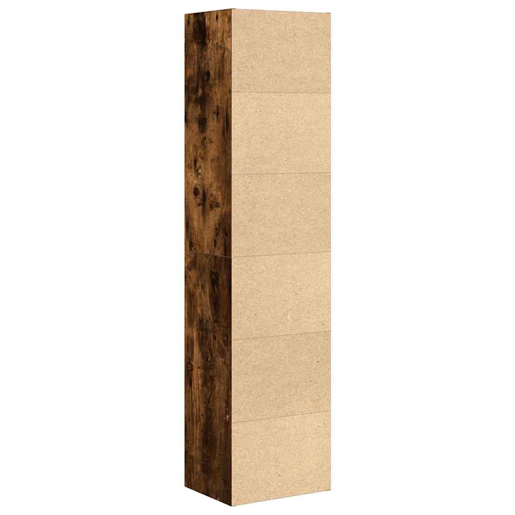 Bibliothèque chêne fumé 31x24x127 cm bois d'ingénierie - XIOS