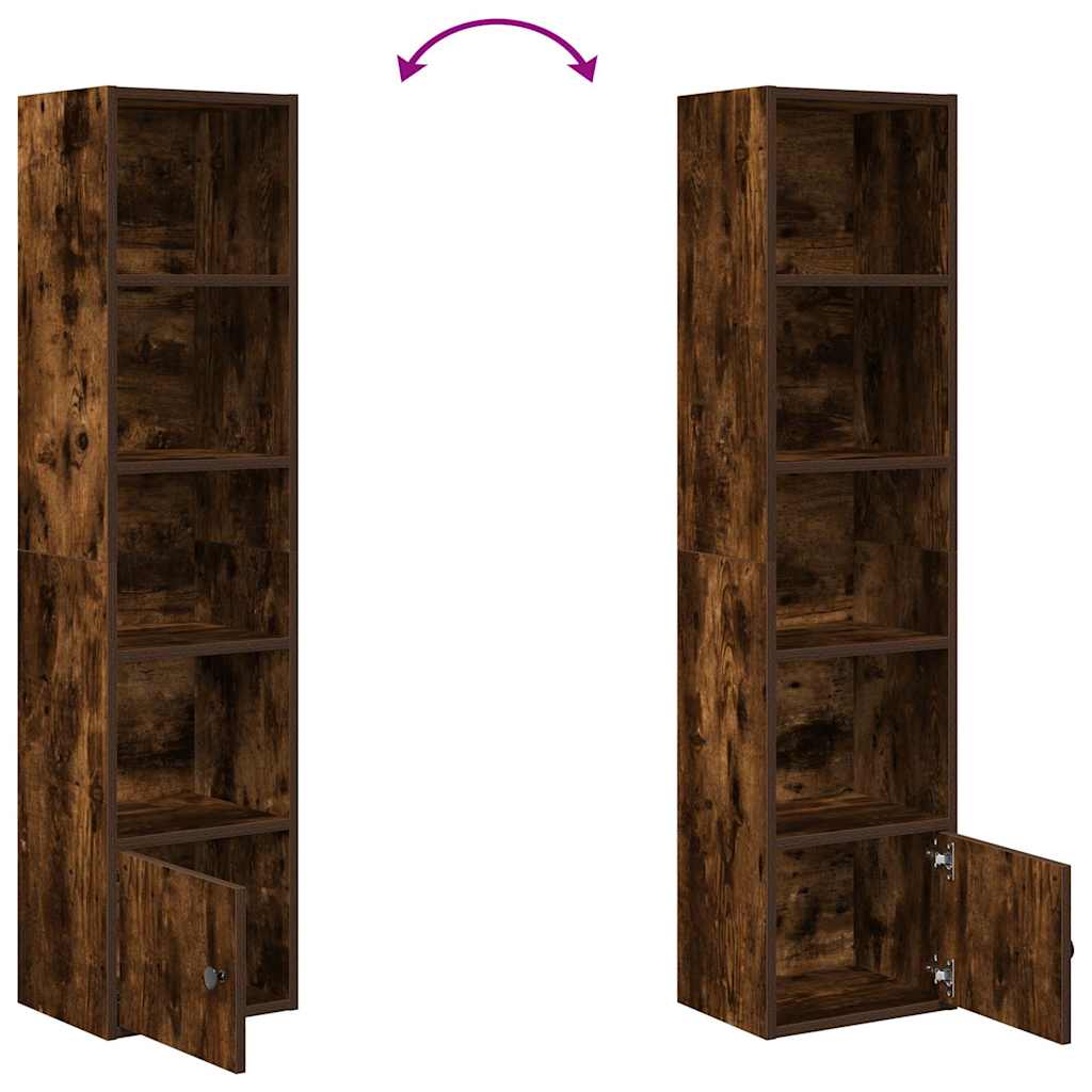Bibliothèque chêne fumé 31x24x127 cm bois d'ingénierie - XIOS