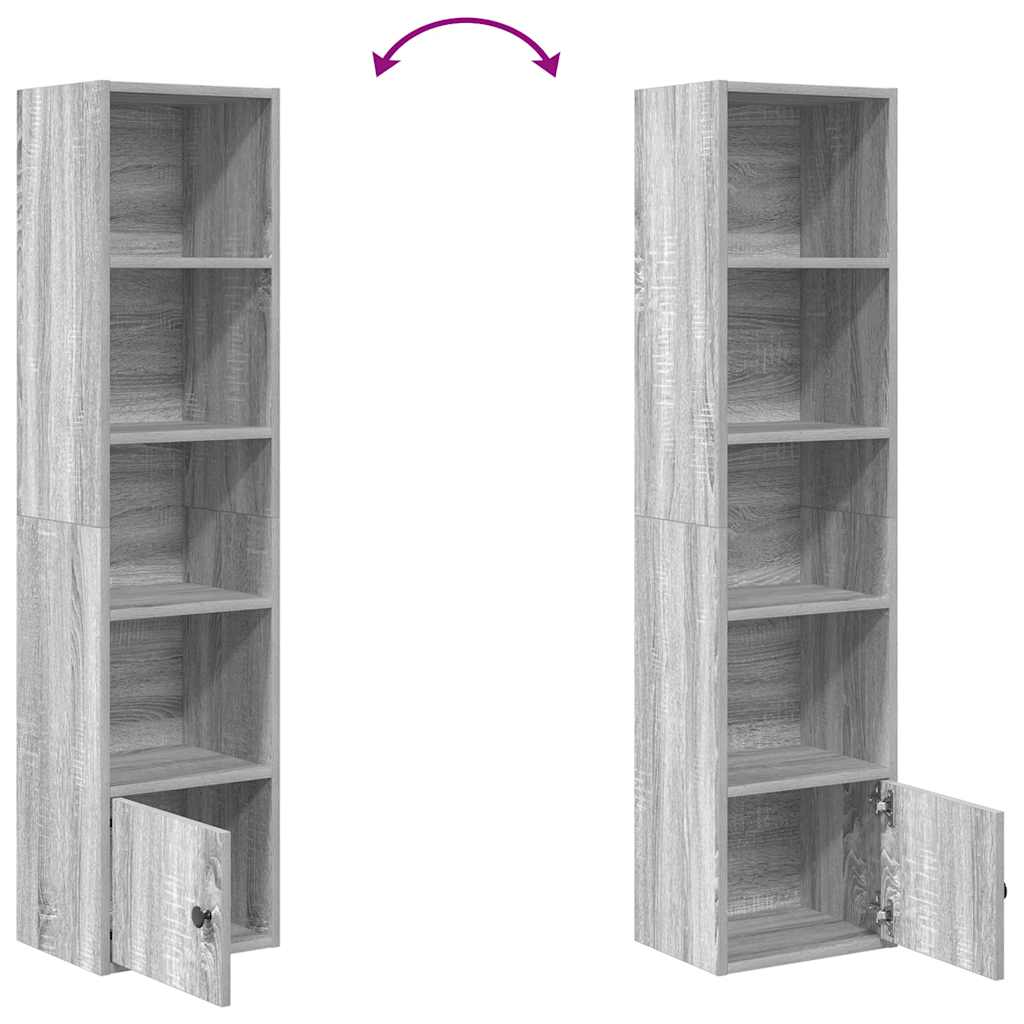Bibliothèque sonoma gris 31x24x127 cm bois d'ingénierie - XIOS