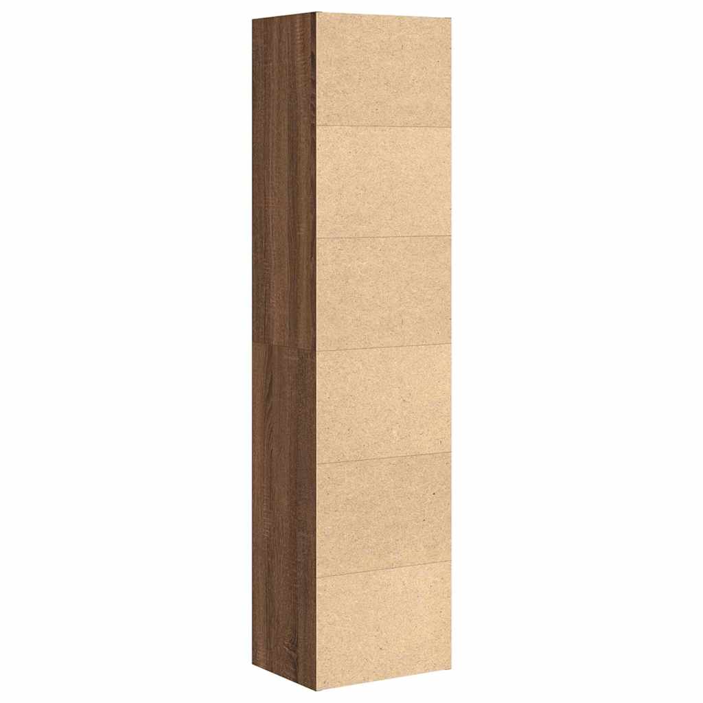 Bibliothèque chêne marron 31x24x127 cm bois d'ingénierie - XIOS
