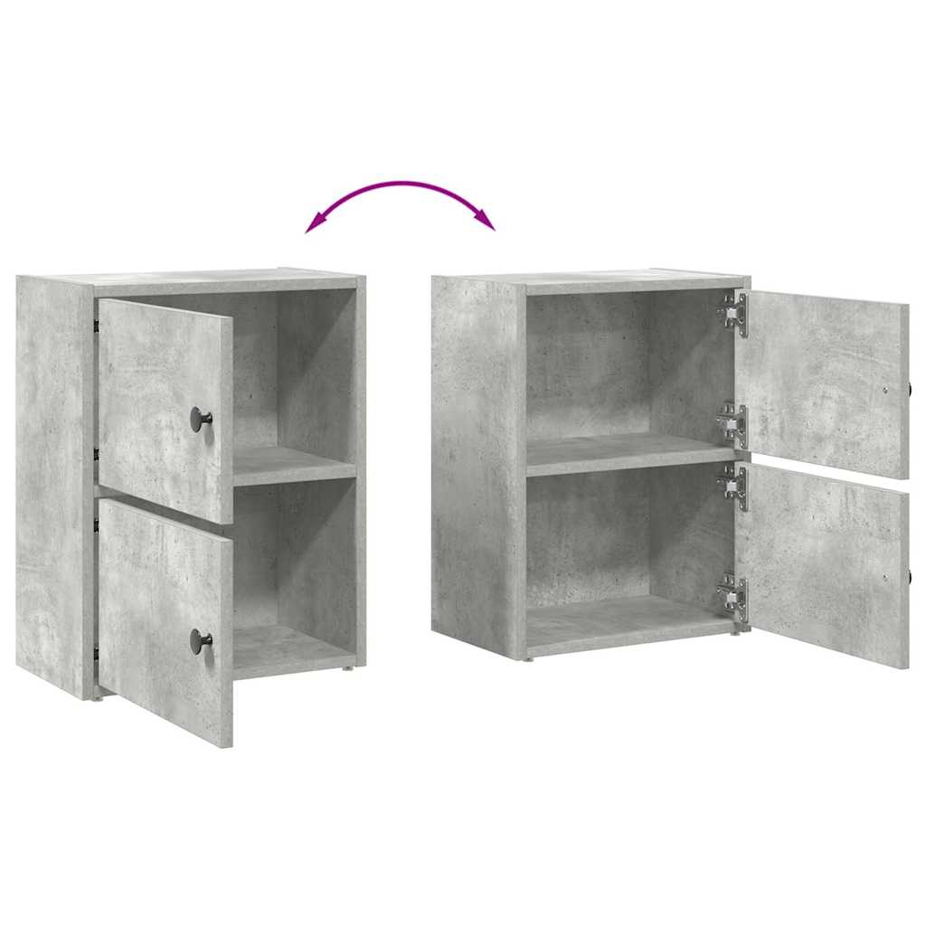 Bibliothèque gris béton 40x24x52 cm bois d'ingénierie - XIOS